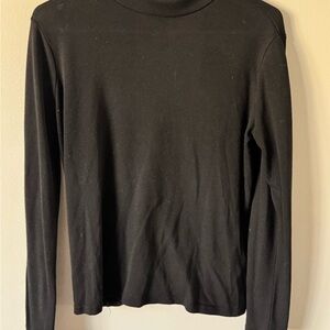 Lulu's Elegant Black Turtleneck Top